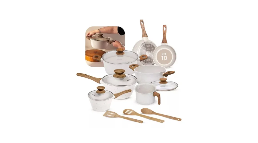 Imagem do anúncio Jogo De Panelas Indução Kit 10 Peças Revestimento Cerâmico Style Cook Marmol - Mimo Style Premium